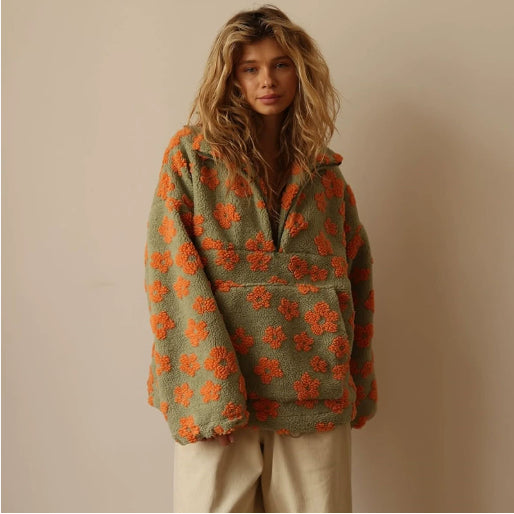 Sweat Prestige Floral en Laine d’Agneau