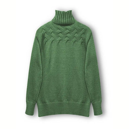 Pull à col roulé, en maille à motifs