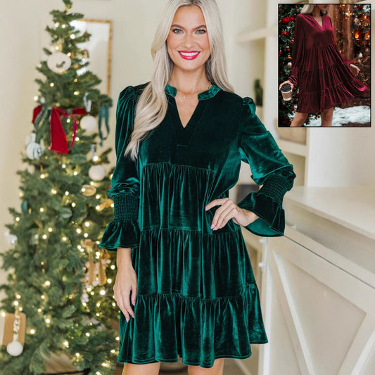 Robe de Noël en Velours – Élégance Festive