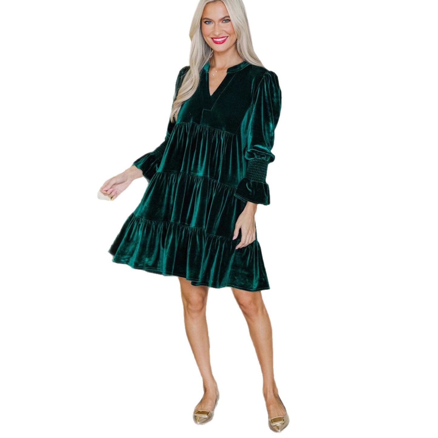 Robe de Noël en Velours – Élégance Festive