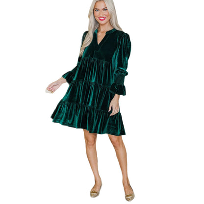 Robe de Noël en Velours – Élégance Festive