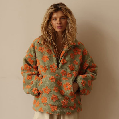 Sweat Prestige Floral en Laine d’Agneau