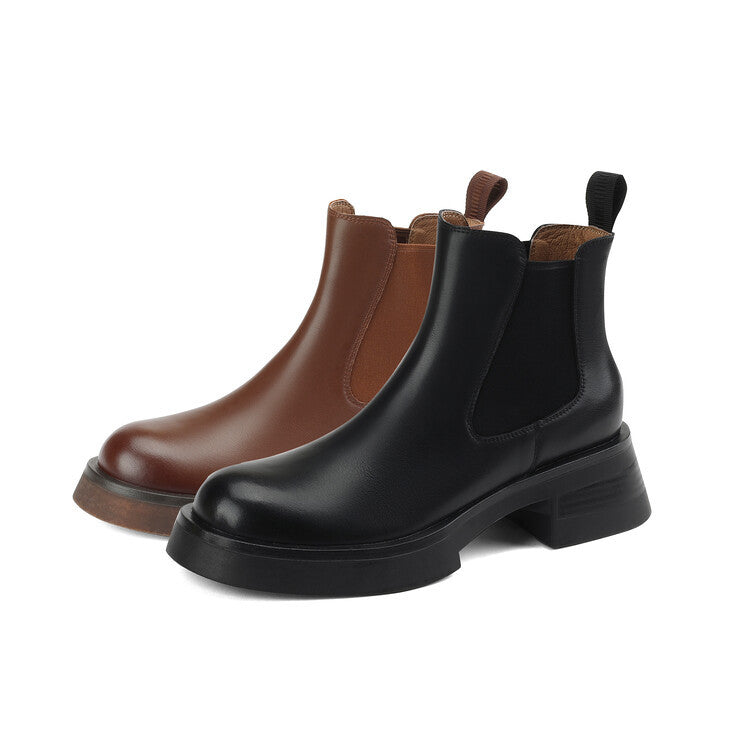 Bottes CHIC à talon moyen épais et bout rond